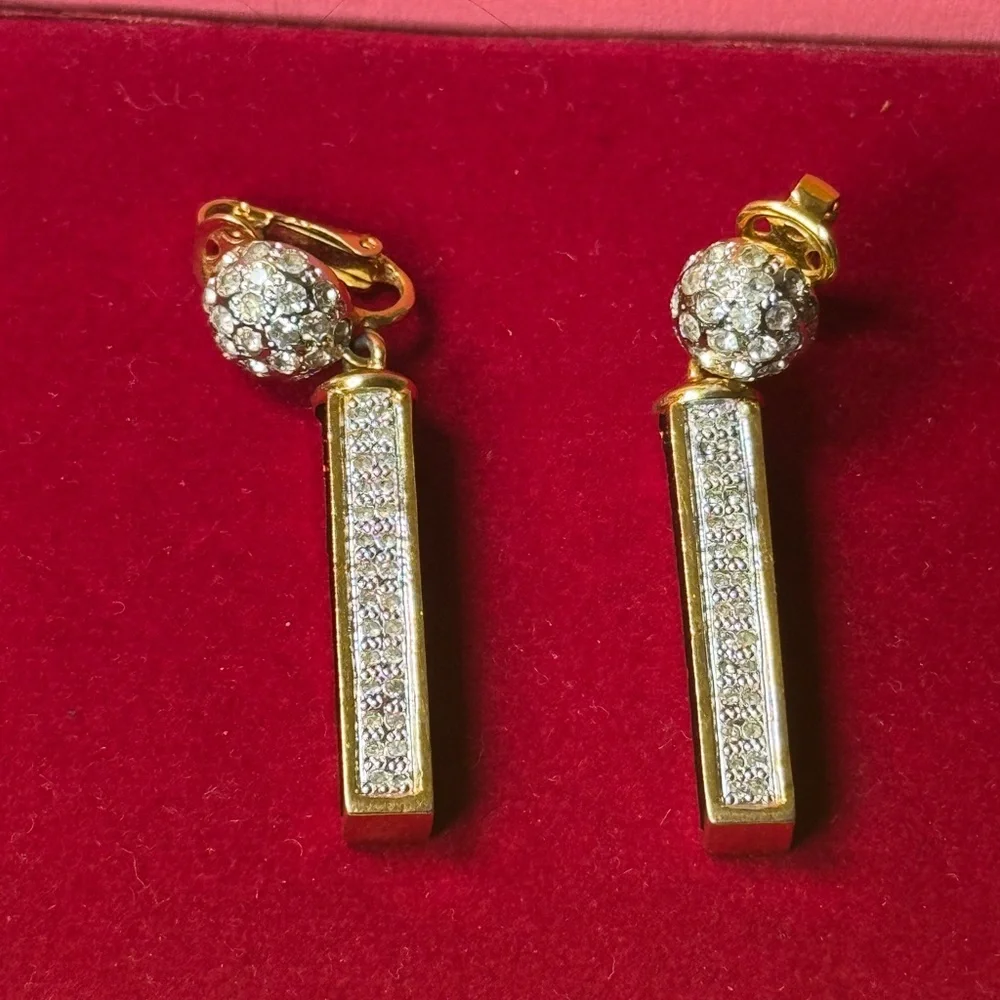 Valentino Black and Gold Crystal Earrings - Picture 11 of 15